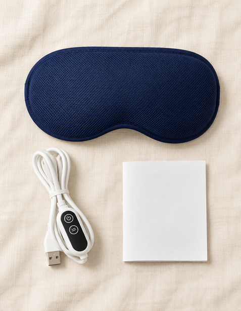What is in the box: eye mask, USB cable with controller, instructions